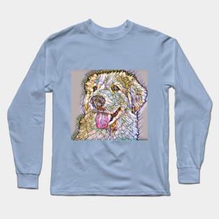 Great Pyrenees on Stained Glass Long Sleeve T-Shirt